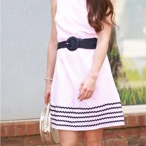 Duffield Lane Seersucker Gingham Ricrac Shift Dress